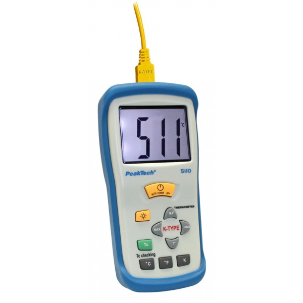 PeakTech 5110 Temperaturmessgeräte-Set YF-160A Auflösung 0,1/1°C für K 